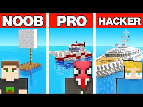 NOOB VS PRO VS HACKER DEVASA GEMİ YAPI KAPIŞMASI - Minecraft