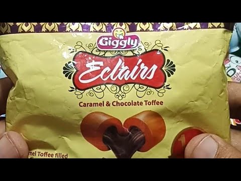 ECLAIRS CHOCOLATE CANDY PACKET UNPACKING
