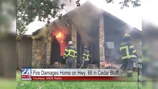 Fire Damages Home on Highway 68 in Cedar Bluff
