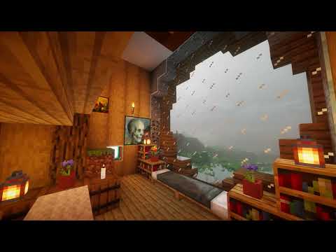 Minecraft Relaxing Music and Rain for 1 hour