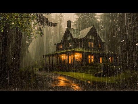 FASTEST Sleep with Heavy Rain on Roof - Night Thunderstorm for Insomnia, Study, Relax, Meditation