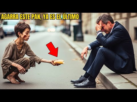 A little beggar gave his only food to a millionaire crying on the street. What he said...