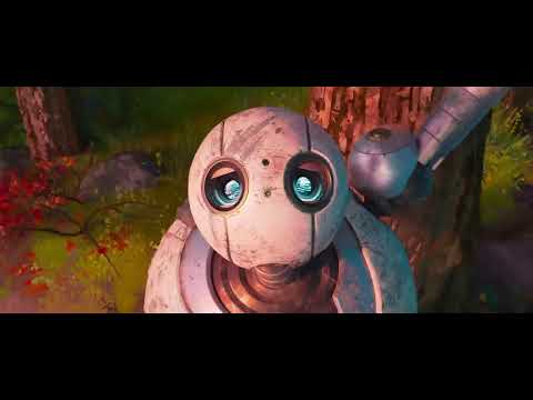 Trailer montage still of Roz and Brightbill mid-flight training as pop vocals rise