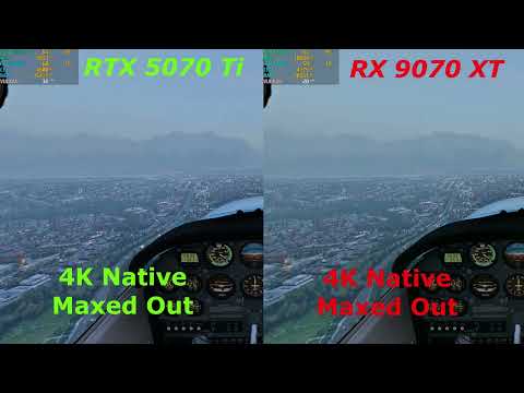 X-Plane 12 RTX 5070 Ti vs RX 9070 XT Direct Comparison FPS 4K