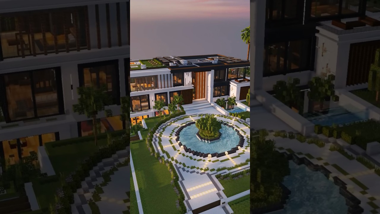 Realistic Minecraft Modern mansion #minecraft #minecraftbuilding