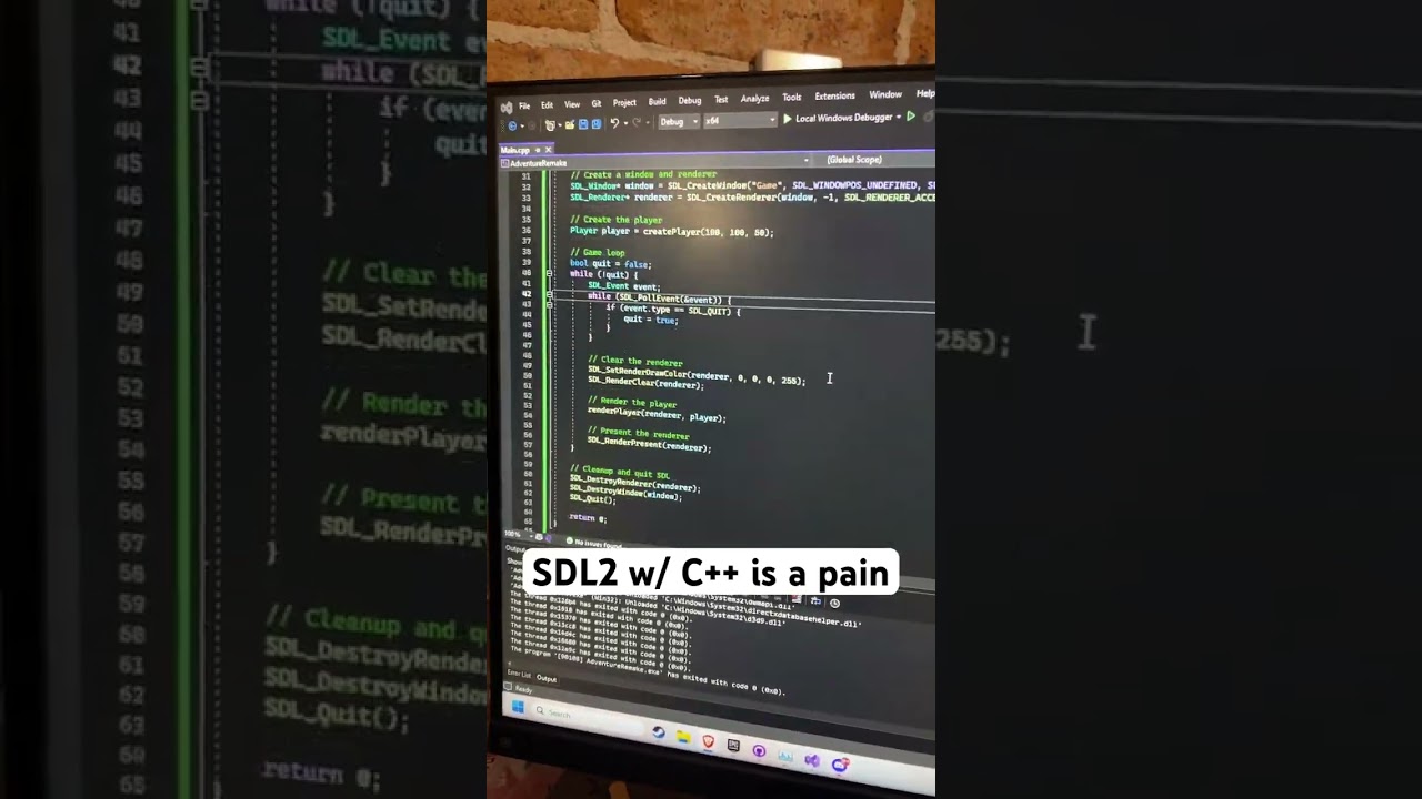 SDL2 with C++ is a royal pain the buttocks #coding #cpp #software #gaming