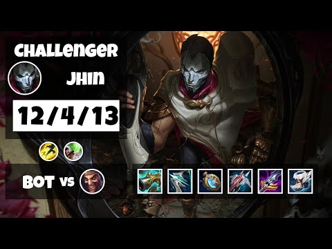 Jhin Bot Lane 11.18 Challenger Gameplay Replay S11 (12/4/13) - TURKISH