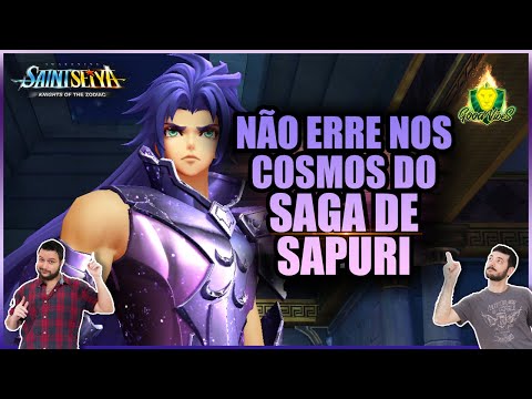 GUIA de COSMOS para o SAGA de SAPURI! QUAL o MELHOR SET para ele? Saint Seiya Awakening