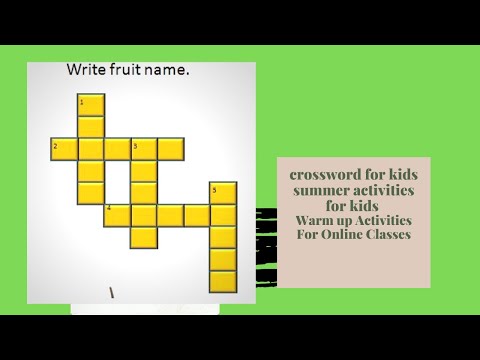 Easy and Simple summer fun activities for kids | crossword for kids| summer activities for kids|