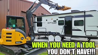 My Compact Excavator and custom FORKS! See Why! John Deere 50G