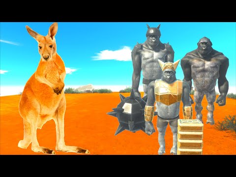 KANGAROO VS ANCIENT HUMAN & PRIMATES - ANIMAL REVOLT BATTLE SIMULATOR