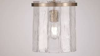 1_Watch A Video About the Possini Euro Soresi Satin Brass and Piastra Glass Mini Pendant