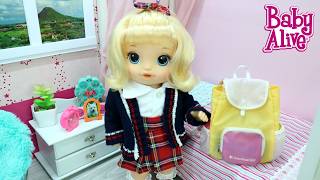 ROTINA DA MANHÃ DA BABY ALIVE OLIVIA PRA IR À ESCOLA