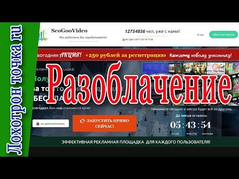 SeoGooVideo. Лохотрон!? Разоблачение!