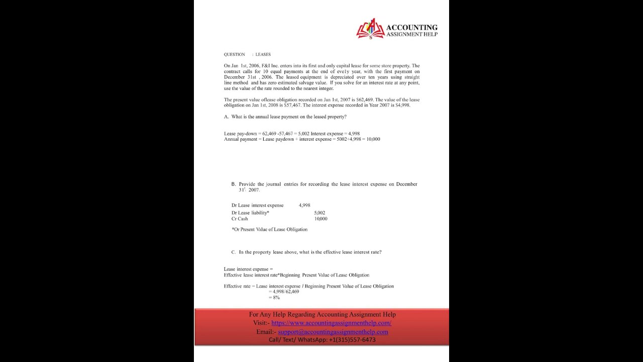 Online Accounting Assignment Help