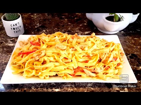 Easy Chicken Alfredo Fettuccine Pasta Recipe | The World Best Fettuccine Recipe