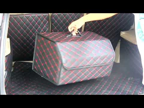 Органайзер в багажник/машину большой 41х31х30 см из еко кожи Trunk Box черный (GS-105911) Video #1