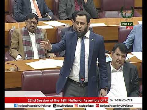 Federal Minister for Info & Broadcasting, Mr. Attaullah Tarar expresses his views during NA Session