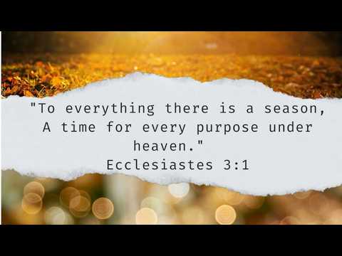 A time for every purpose under heaven...