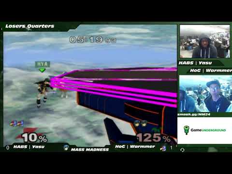 Mass Madness 24 SSBM - Yasu (Marth) vs. HoG | Warmmer (Falco) - Melee LQF
