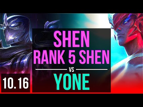 SHEN vs YONE (TOP) | Rank 5 Shen, 1000+ games, KDA 4/4/17 | EUW Challenger | v10.16
