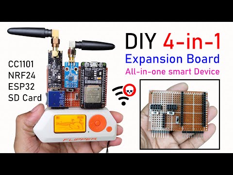 DIY 4-in-1 Multi-tool Expansion Board for Flipper Zero | ESP32, CC1101, NRF24, SD Card Integration