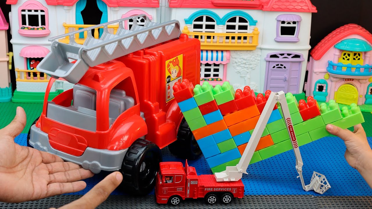 لعبة مكعبات سيارة المطافي !!