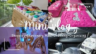 Mini Vlog 🛍️ 🛒 🎀 Stationery Haul, Unboxing, Shopping, Organizing
