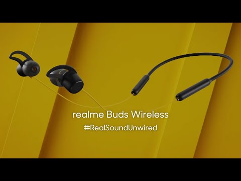 Yellow and Black Realme RMA108 Wireless Earphone, Mobile