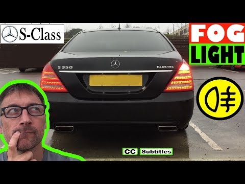 Part of a video titled How to turn on Fog Lights on Mercedes S-Class - YouTube
