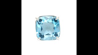 Vayo Australia 13 - 16 Ct Octagonal Cut Blue Topaz Stone Adjustable Ring in US 7 CRNSBTOCT1316