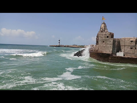 Beautiful Dwarka sea beach and Krishna temple #dwarkadhish