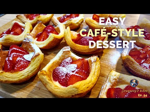 Easy Strawberry Vanilla Puff Cups | Café-Style Dessert in Minutes!