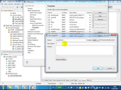 Abap In Eclipse Tutorials Using Predefined Source Code Templates