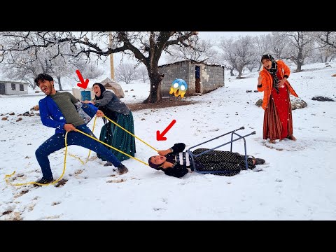 Husband's violence against first wife's mother, on a snowy and stormy day