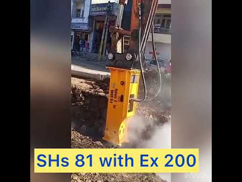 SHS SB81 BREAKERS INSTALL EX200#breaker #construction #jcb #hydraulic #mbbs #roblox #shribalaji
