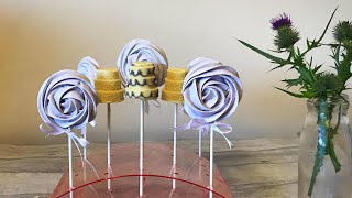 Wedding cake chocolate lollies and matching meringue pops. Wedding favour tutorial