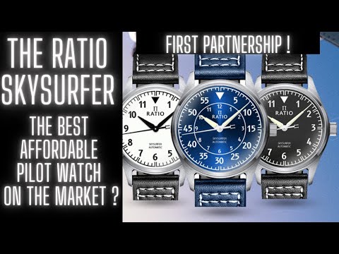Ratio Skysurfer Pilot RTS302 - Orologio Automatico Uomo, 200m Impermeabile, Quadrante Sunray Blu, Cinturino Pelle - 4