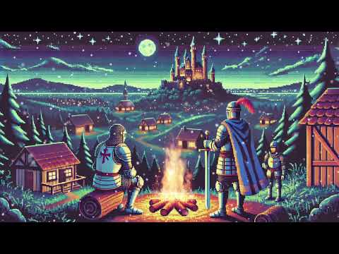 two knights guard the village as the first snow falls..(medieval Relaxing)