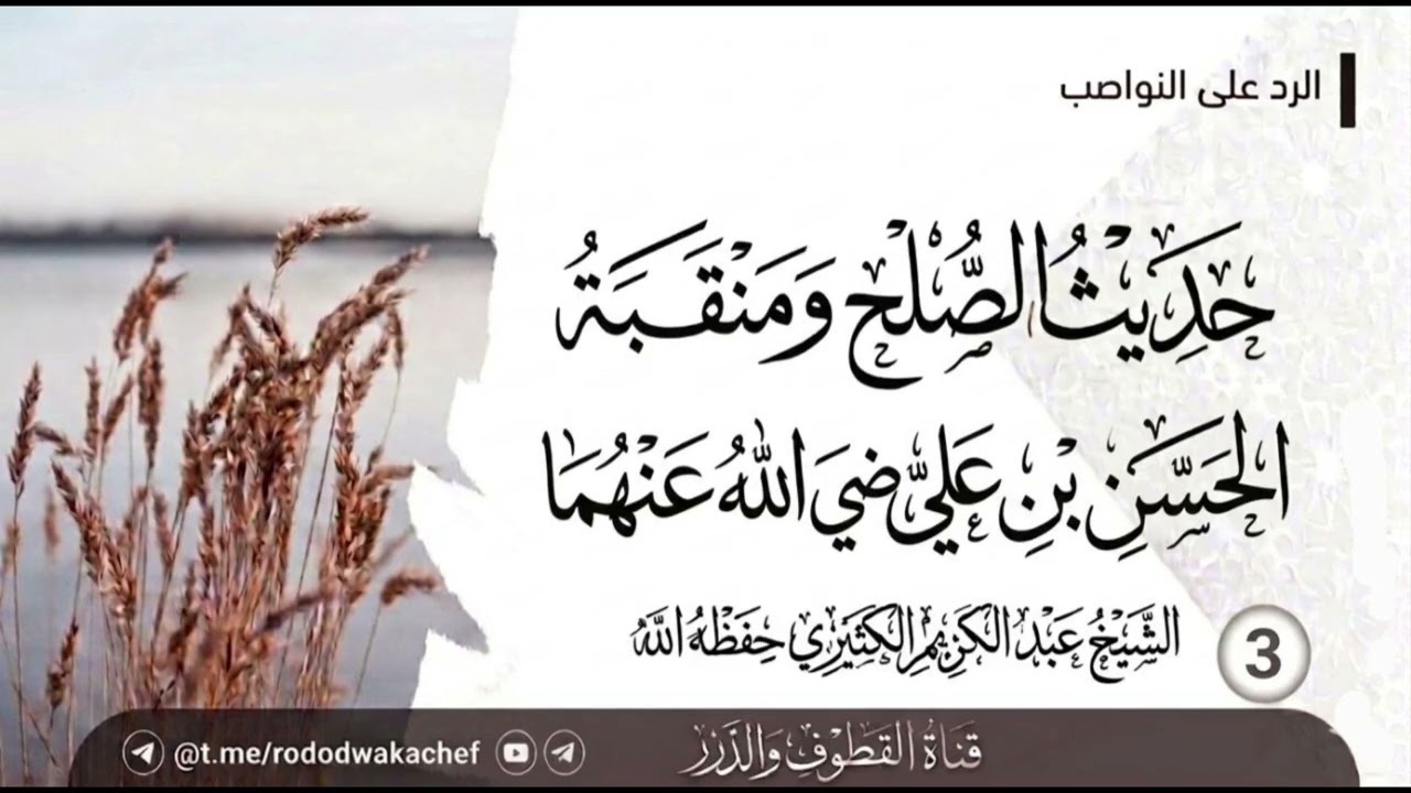 سلسلة الرد على النواصب 03 || الشيخ: عبد الكريم الكثيري حفظه الله.