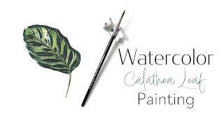 How to paint Calathea leaf | Watercolour painting tutorial