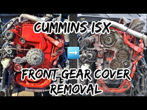 Cummins ISX (with oil leak) Front Gear Cover Removal - Tutorial