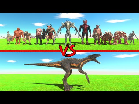 Indoraptor in Battle with Infernals and Fantasy units - Animal Revolt Battle Simulator
