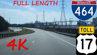 ⁴ᴷ Interstate 464/Dominion Boulevard/Veterans Toll Bridge southbound [4K VIDEO]