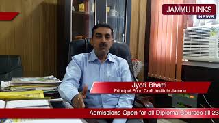 Food Craft Institute Jammu offers courses in Baking, House-keeping, Front Office