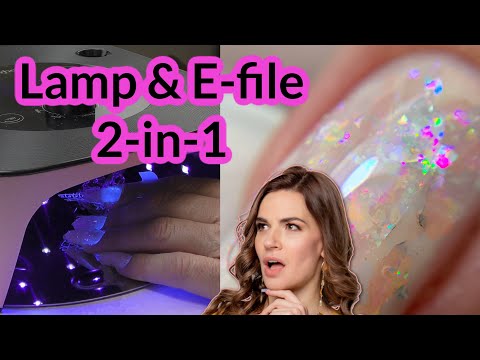 LED Lamp + Electric Nail File = 2 in 1 by Melodysusie Review | Inlay Gel Nail Art