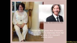 Susan Boyle ~ song "Angel" & Interview w/New Zealand's Andrew Dickens (29 Oct 14)