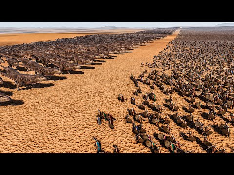 3000 T-REX vs 2 MILLION SPARTANS - Ultimate Epic Battle Simulator 2 UEBS 2