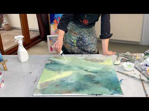 Effective structure foil Abstract acrylic painting techniques - layering - natural color scheme