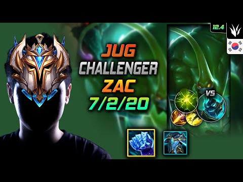 Challenger Zac Jungle vs Hecarim - 챌린저 정글 자크 서리불꽃 여진 - LOL KR 12.4
